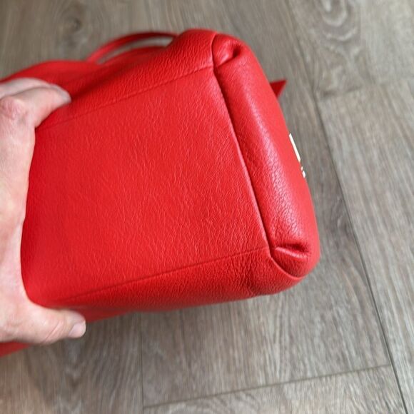 VINTAGE COACH LARGE TRIPLE COMPARTMENT LEATHER HOBO SHOULDER BAG RED EEEUC - Picture 8 of 14